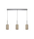 Baymont Polished Chrome 3 Light E27 Linear Pendant With 12cm x 20cm Faux Silk Shade Ivory Pearl/White Laminate-4