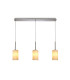Baymont Polished Chrome 3 Light E27 Linear Pendant With 12cm x 20cm Dual Faux Silk Shade Nude Beige/Moonlight-1