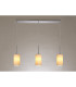 Baymont Polished Chrome 3 Light E27 Linear Pendant With 12cm x 20cm Dual Faux Silk Shade Nude Beige/Moonlight-2