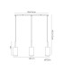 Baymont Polished Chrome 3 Light E27 Linear Pendant With 12cm x 20cm Dual Faux Silk Shade Nude Beige/Moonlight-3