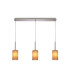 Baymont Polished Chrome 3 Light E27 Linear Pendant With 12cm x 20cm Dual Faux Silk Shade Taupe/Halo Gold-1