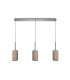 Baymont Polished Chrome 3 Light E27 Linear Pendant With 12cm x 20cm Dual Faux Silk Shade Nude Beige/Moonlight-4