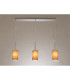 Baymont Polished Chrome 3 Light E27 Linear Pendant With 12cm x 20cm Dual Faux Silk Shade Taupe/Halo Gold-2