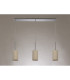 Baymont Polished Chrome 3 Light E27 Linear Pendant With 12cm x 20cm Faux Silk Shade Ivory Pearl/White Laminate-11