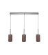 Baymont Polished Chrome 3 Light E27 Linear Pendant With 12cm x 20cm Dual Faux Silk Shade Taupe/Halo Gold-4