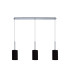 Baymont Polished Chrome 3 Light E27 Linear Pendant With 12cm x 20cm Faux Silk Shade Black-4