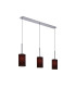 Baymont Polished Chrome 3 Light E27 Linear Pendant With 12cm x 20cm Faux Silk Shade Black-5