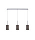 Baymont Polished Chrome 3 Light E27 Linear Pendant With 12cm x 20cm Faux Silk Shade Grey-1