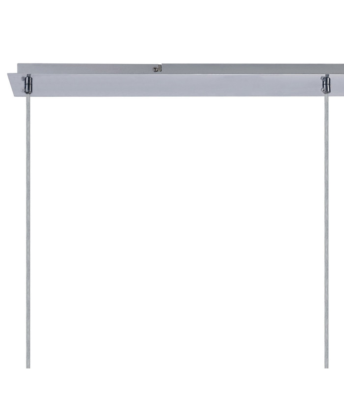 Baymont Polished Chrome 3 Light E27 Linear Pendant With 12cm x 20cm Faux Silk Shade Black-6