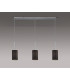 Baymont Polished Chrome 3 Light E27 Linear Pendant With 12cm x 20cm Faux Silk Shade Grey-2