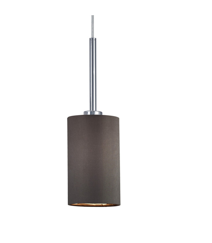 Baymont Polished Chrome 3 Light E27 Linear Pendant With 12cm x 20cm Faux Silk Shade Black-7