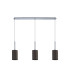 Baymont Polished Chrome 3 Light E27 Linear Pendant With 12cm x 20cm Faux Silk Shade Grey-4