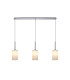 Baymont Polished Chrome 3 Light E27 Linear Pendant With 12cm x 20cm Faux Silk Shade White-1