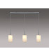 Baymont Polished Chrome 3 Light E27 Linear Pendant With 12cm x 20cm Faux Silk Shade White-2