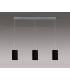 Baymont Polished Chrome 3 Light E27 Linear Pendant With 12cm x 20cm Faux Silk Shade Black-14