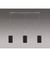 Baymont Polished Chrome 3 Light E27 Linear Pendant With 12cm x 20cm Faux Silk Shade Grey-11