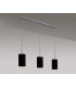 Baymont Polished Chrome 3 Light E27 Linear Pendant With 12cm x 20cm Faux Silk Shade Black-16