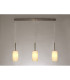 Baymont Antique Brass 3 Light E27 Linear Pendant With 12cm x 20cm Faux Silk Shade Ivory Pearl/White Laminate-2