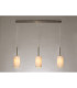 Baymont Antique Brass 3 Light E27 Linear Pendant With 12cm x 20cm Dual Faux Silk Shade Nude Beige/Moonlight-2