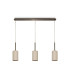 Baymont Antique Brass 3 Light E27 Linear Pendant With 12cm x 20cm Faux Silk Shade Ivory Pearl/White Laminate-4