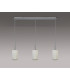 Baymont Polished Chrome 3 Light E27 Linear Pendant With 12cm x 20cm Faux Silk Shade White-13