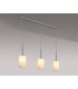 Baymont Polished Chrome 3 Light E27 Linear Pendant With 12cm x 20cm Faux Silk Shade White-14