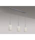 Baymont Polished Chrome 3 Light E27 Linear Pendant With 12cm x 20cm Faux Silk Shade White-15