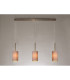 Baymont Antique Brass 3 Light E27 Linear Pendant With 12cm x 20cm Dual Faux Silk Shade Taupe/Halo Gold-2