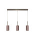 Baymont Antique Brass 3 Light E27 Linear Pendant With 12cm x 20cm Dual Faux Silk Shade Taupe/Halo Gold-4