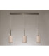 Baymont Antique Brass 3 Light E27 Linear Pendant With 12cm x 20cm Dual Faux Silk Shade Nude Beige/Moonlight-11