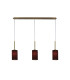 Baymont Antique Brass 3 Light E27 Linear Pendant With 12cm x 20cm Faux Silk Shade Black-1