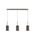 Baymont Antique Brass 3 Light E27 Linear Pendant With 12cm x 20cm Faux Silk Shade Grey-1