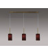 Baymont Antique Brass 3 Light E27 Linear Pendant With 12cm x 20cm Faux Silk Shade Black-2