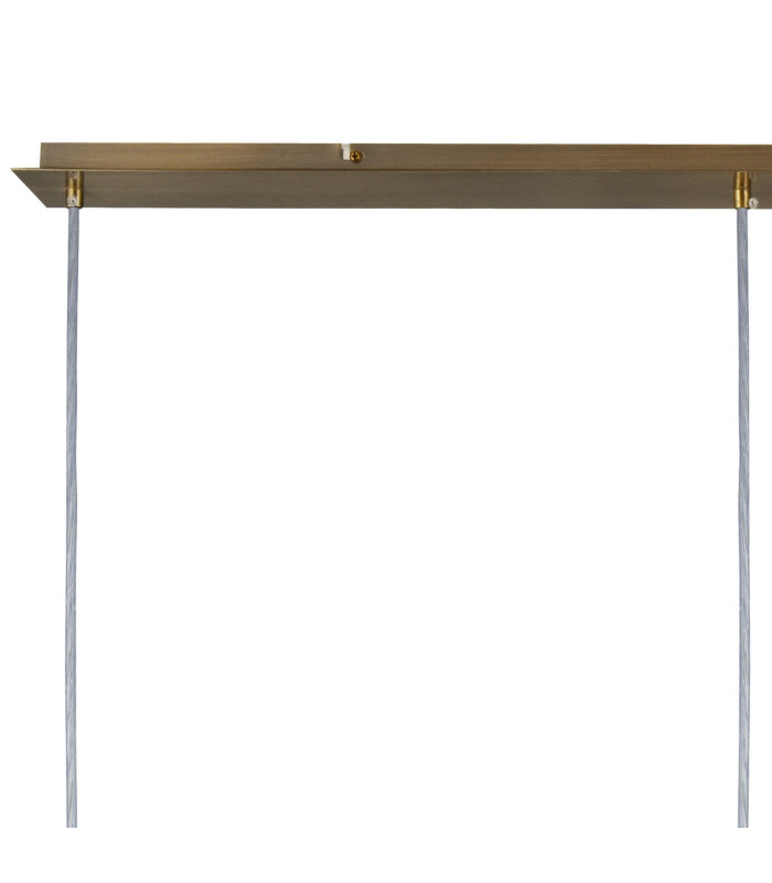 Baymont Antique Brass 3 Light E27 Linear Pendant With 12cm x 20cm Faux Silk Shade Black-5
