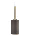Baymont Antique Brass 3 Light E27 Linear Pendant With 12cm x 20cm Faux Silk Shade Grey-6