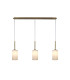 Baymont Antique Brass 3 Light E27 Linear Pendant With 12cm x 20cm Faux Silk Shade White-1