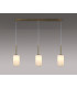 Baymont Antique Brass 3 Light E27 Linear Pendant With 12cm x 20cm Faux Silk Shade White-2