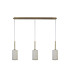 Baymont Antique Brass 3 Light E27 Linear Pendant With 12cm x 20cm Faux Silk Shade White-4
