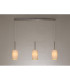 Baymont Satin Nickel 3 Light E27 Linear Pendant With 12cm Dual Faux Silk Shade Nude Beige/Moonlight-2