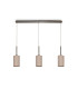 Baymont Satin Nickel 3 Light E27 Linear Pendant With 12cm Dual Faux Silk Shade Nude Beige/Moonlight-4