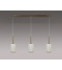 Baymont Antique Brass 3 Light E27 Linear Pendant With 12cm x 20cm Faux Silk Shade White-13