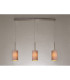 Baymont Satin Nickel 3 Light E27 Linear Pendant With 12cm Dual Faux Silk Shade Taupe/Halo Gold-2