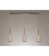 Baymont Satin Nickel 3 Light E27 Linear Pendant With 12cm Dual Faux Silk Shade Nude Beige/Moonlight-11