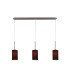 Baymont Satin Nickel 3 Light E27 Linear Pendant With 12cm Faux Silk Shade Black-1