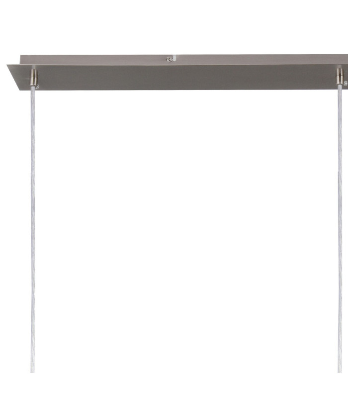 Baymont Satin Nickel 3 Light E27 Linear Pendant With 12cm Faux Silk Shade Black-5
