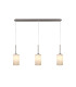 Baymont Satin Nickel 3 Light E27 Linear Pendant With 12cm Faux Silk Shade White-1