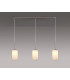 Baymont Satin Nickel 3 Light E27 Linear Pendant With 12cm Faux Silk Shade White-2