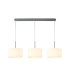 Baymont Polished Chrome 3 Light E27 Linear Pendant With 30cm x 17cm Faux Silk Shade Ivory Pearl/White Laminate-1