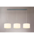Baymont Polished Chrome 3 Light E27 Linear Pendant With 30cm x 17cm Faux Silk Shade Ivory Pearl/White Laminate-2