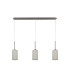 Baymont Satin Nickel 3 Light E27 Linear Pendant With 12cm Faux Silk Shade White-4